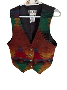 PIONEER Wear Southwestern Multicolor Wool-Blend Vest